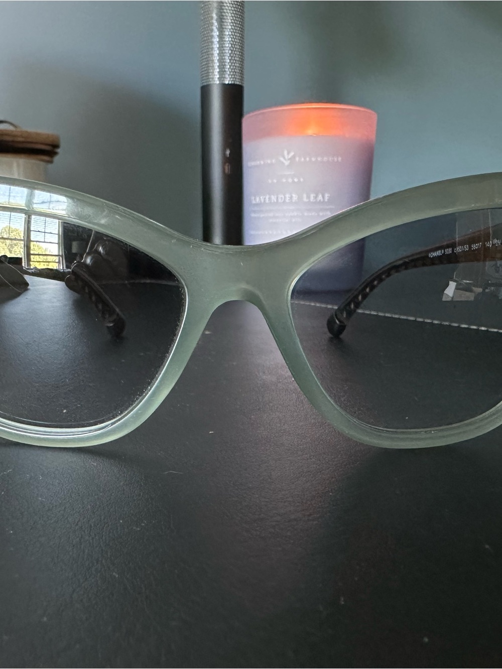 CHANEL Soft Green Cat-Eye Sunglasses with Green Gradient Lenses - Picture 4 of 11